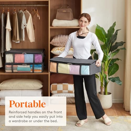 Lifewit 2 Pack Under Bed Storage,40L Clothes Storage Bags with Clear Window — view 5