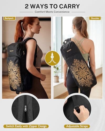 Gonex Yoga Mat Bag Convertible Backpack Blocks Carrier Wet Pocket — view 2