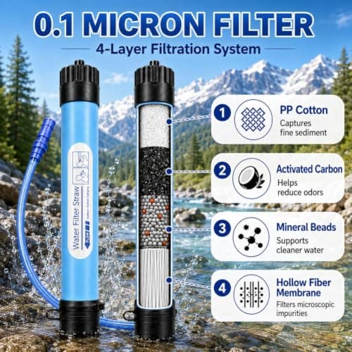Survival Water Filter Kit, 1 Gallon Gravity Water Filter System — view 2