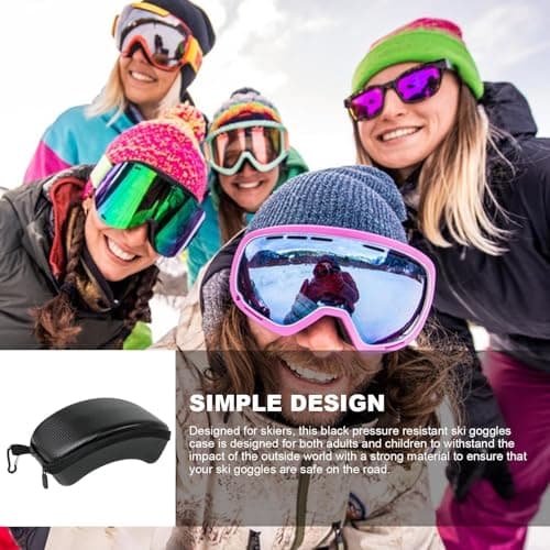 Furtryvl Snowboard Goggles Case, Goggles Travel Dust-Proof Case with Carabiner, Portable Ski Eyewear Box Ski Glasses Carrying Case for Winter Sports Kids and Adults — view 3