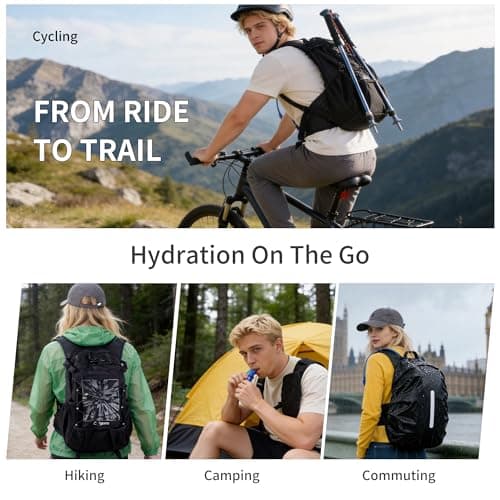 Origem 22L Hydration Backpack with 3L Water Bladder & Rain Cover Men Women — view 6