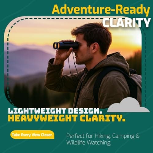30x60 Compact Binoculars for Adults– Mini Folding Binoculars for Bird Watching, Travel, Hiking, Sightseeing & Concerts – Lightweight Product with Carry Case & Cleaning Cloth — view 5
