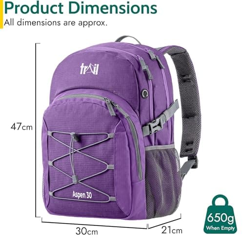 Trail Aspen Day Pack Backpack, 30L, Purple — view 6