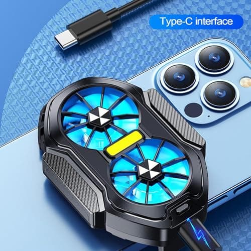 Frfik Smartphone Cooling Fan | 3.41 Inches Clip-On Phone Cooler | 2-Fan Thermal Reduction Cooling Pad | Portable Heat Sink For Mobile Gamings Dorm Travel Road Trip Students Adults Boys Girls [Android] — view 5