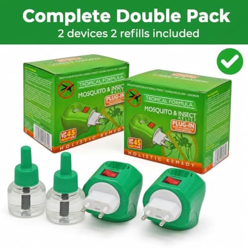 Plug-in Mosquito Repellent Plug-in Insect Killer for Home & Travel Lasts for up to 45 Nights per Refill | Each Pack Includes a Plug and one Bottle for Long Lasting Performance | 2 Pack — view 4
