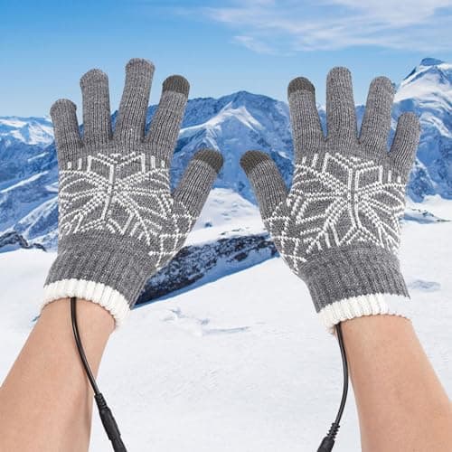 Nuaoxyeu Warehouse Deals Clearance Thermal Gloves Heating Gloves Rechargeable Travel Gloves for Cold Weather Winter Outdoor Gear for Workout Walking Gifts Under 5 Pounds — view 2