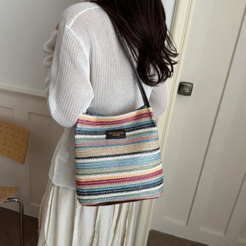 WSXQAZ Straw Beach Bag for Women, Straw Beach Tote Bag Women, Shoulder Bags — view 2