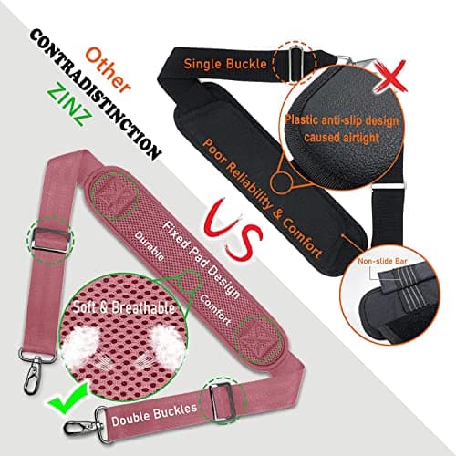 ZINZ 57" Adjustable Bag Straps Replacement with Thick Fixed Pad,Pink — view 4