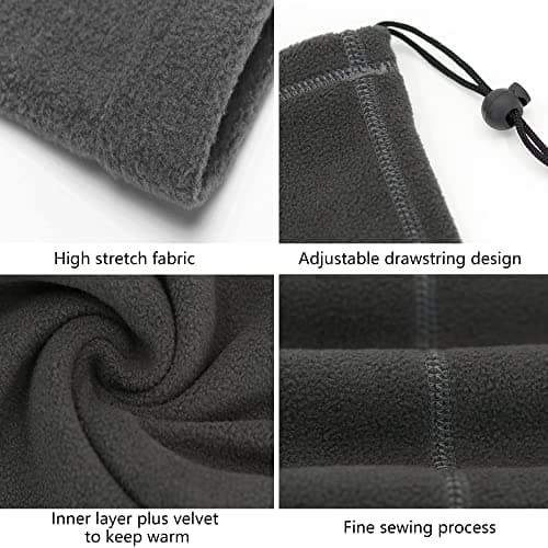 Zollen 4/3/1 Pack Neck Warmer Snood for Men Women Unisex Fleece Winter Neck Gaiter Windproof Bandana Adjustable Face Covering Scarf for Skiing Motorcycle Outdoor Sports Running Cycling — view 5