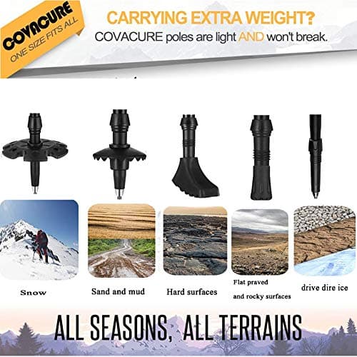 Folding Walking Pole, Trekking Pole, Breathable Cork Poles Trekking Anti-Shock Anti-Slip, Shockproof, Non-Slip for Nordic Walking, Mountaineering, Skiing, Trekking (1PCS) — view 3
