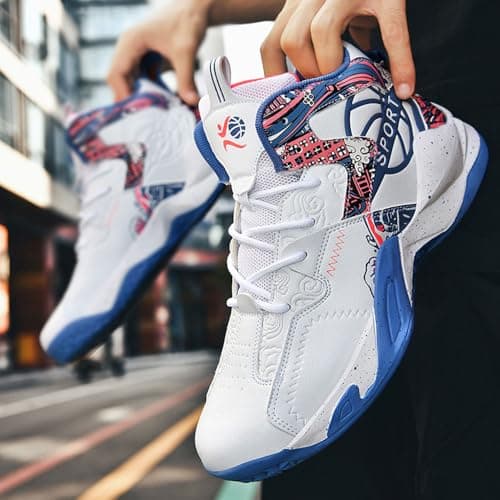 Hixingo Men's Basketball Trainers Shoes, Outdoor Trainers Sneaker Shoes Student Basketball Shoes, High Top Excellent Bouncing Training Running Shoes, Lightweight Sports Anti Slip Sport Shoes2.5-10 UK — view 6
