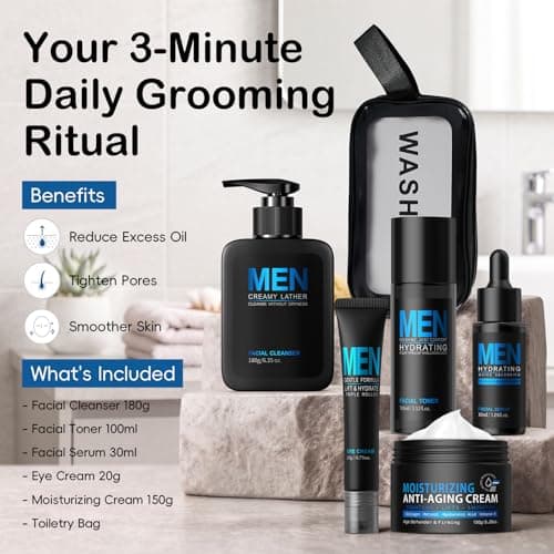 Men's Skincare Set, 5Pcs Face Care Kits for Oil Control & Anti-Aging — view 2