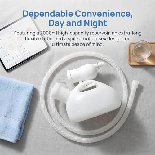 2L Portable Male Urinal Bottle, Spill Proof Pee Bottle with 1.8M Long Hose & Sealed Lid, Thick Plastic Mobile Toilet for Elderly, Incontinence, Hospital, Car Travel and Camping Emergency — view 6