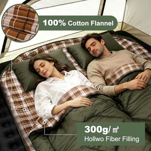 FORINBUY Double Sleeping Bag Queen Size XL Flannel 4 Season — view 2