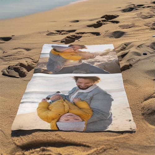 Print Maniacs Custom Photo Towel Personalised Microfibre Beach Towel Large Quick Dry Travel Towel Sand Free Holiday Pool Gym Spa Towels Gift Idea — view 5