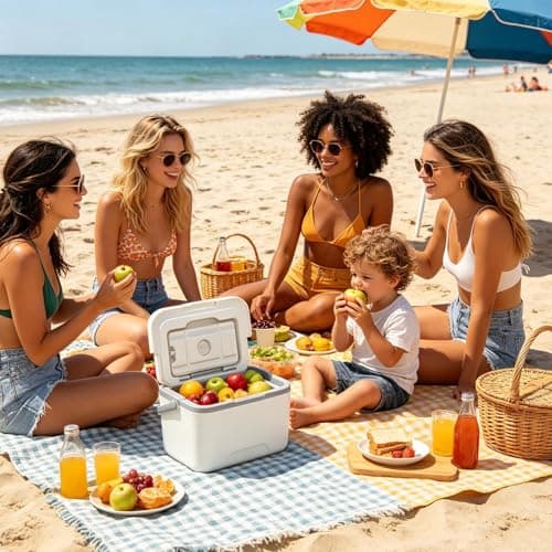 Small Hard Cooler,with Handle Leakproof Portable Insulated 5L - Hard Case Cooler Box - for Camping Picnic Fishing Boating Hiking BBQ Beach Travel Tailgating Road Trips — view 2