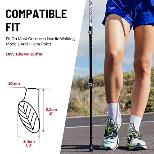 ATACAMA Walking Stick Rubber Tips for Nordic Walking - Extra Grip and Soft - 10 Pcs Rubber Tips Sticks for Hiking Stick - Hike Pole Cover Universal Pad - Black Walking Pole Ends - Trekking Equipment — view 3