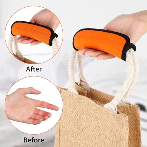 Yolev 2 Pack Luggage Handle Wraps for Suitcase, Bright Color Comfort Soft Handle Covers Suitcase Luggage Handle Wrap Luggage Tag Wraps Travel Accessories (Orange) — view 3