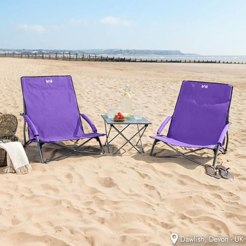 Trail Sisken Low Folding Beach Chair, Purple — view 2