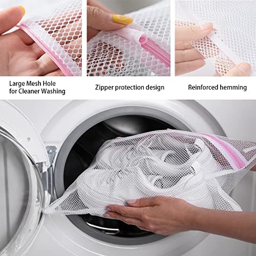 Mesh Laundry Bags with Zips for Washing Machine, 2 Pcs Random Color Durable Net Washing Bags Travel Laundry Bag (30x40cm) — view 4
