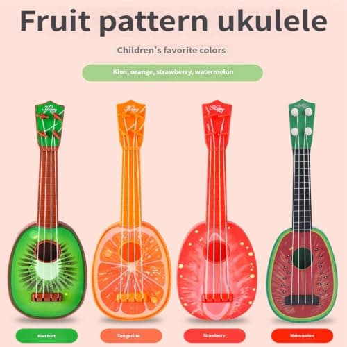 Pffiocix Beginner Friendly Fruit Pattern Ukulele Toy for Kids, Oranges — view 5