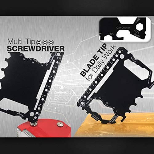Multi Tool Card Size Gadget Wallet Set - 46 in 1 Pocket kit | Outdoor Camping Multitool Accessories | Stainless Steel | Perfect for Men British Presents | UK Union Flag - Union Jack Flag Coloured — view 4