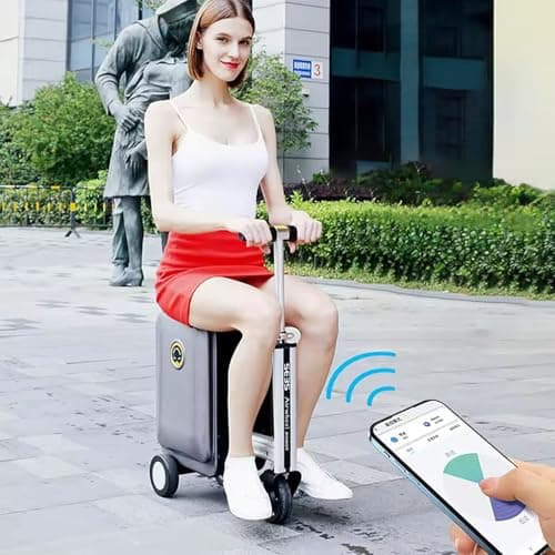 Electric Rideable Suitcase with App Control and Removable Battery for Travel Convenience — view 4