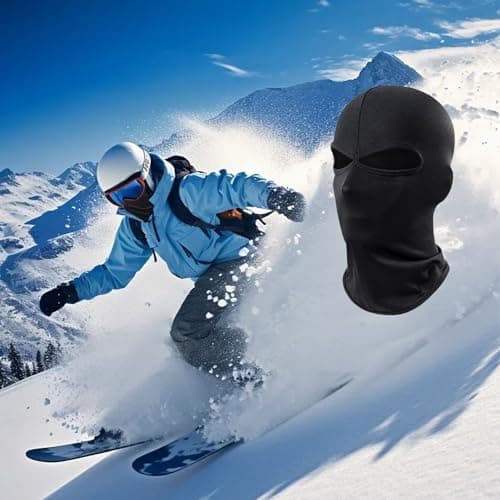 AWAVM 2 Pcs 2 Black Balaclava Mask Double Face Mask, 2 Hole Balaclava Classic Lightweight Black Ski Mask, Winter Headwrap Double Hole Breathable Full Face Ski Mask Balaclavas for Men — view 6