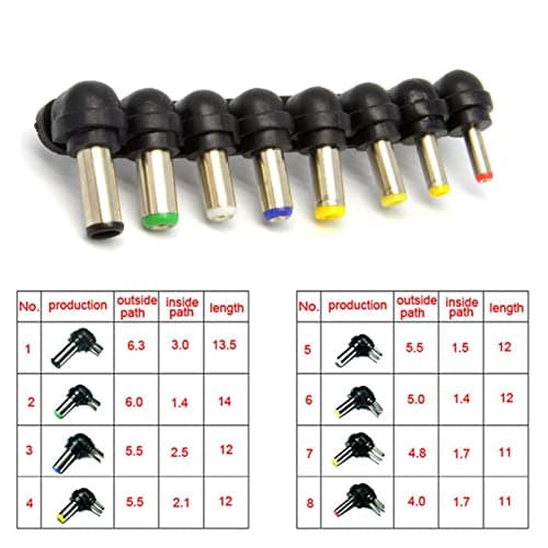 YUKERMARB 80W Car Laptop Charger, Auto Laptop Adapter Vehicle Notebook Power Supply with Stabilized Output Adjustable Voltage 8 Tips for Laptops — view 3