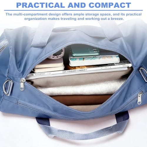 Sports Gym Bag, 28L Sports Gym Bag Duffle Bag Waterproof Gym Bag(Blue) — view 4