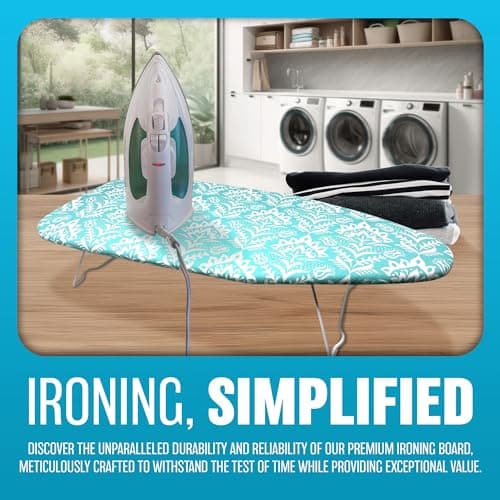 Mini Tabletop Ironing Board - Ironing Laundry Clothes | Adjustable Height, 100% Cotton Cover, Steel Net Board, Sewing Accessory | Lightweight For Travel & Foldable For Easy Storage — view 3