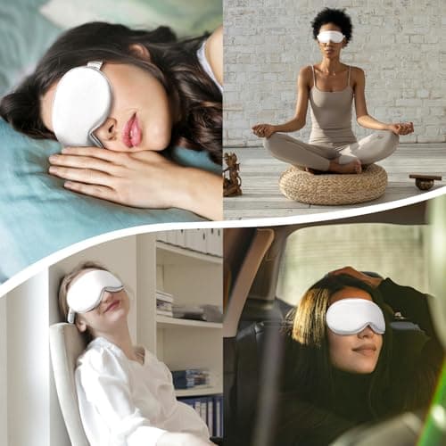 Desmend Silk Eye mask for Sleeping 3D Anti Wrinkle Skin Friendly Black Out Silver Grey — view 5