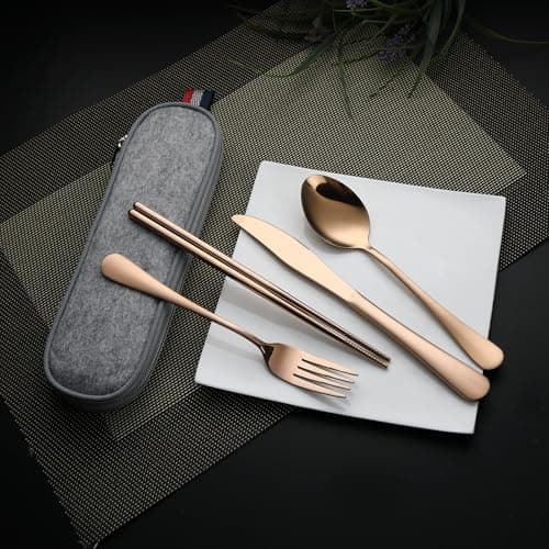 DEVICO Travel Cutlery Set, Stainless Steel Camping Cutlery Set for 1 — view 2