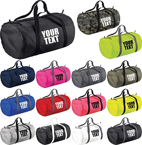 Personalised Your Text Packaway Barrel Bag Luggage Case Holdall 32 Litre Big Bag(French Navy) — view 2