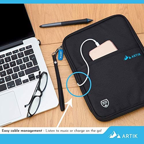ARTIK Family Passport Holder - Large Capacity - Removable Shoulder and Wrist Straps - Earphone/Charging Cable Hole - RFID Blocking - Water Resistant - Travel Wallet - Document Organiser — view 6