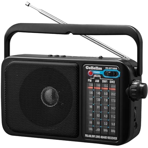 Gelielim Radios Mains and Battery, Portable Radio AM FM Shortwave Radio, Battery Radio for Home or Outdoor, Earphone Jack, Large Dial Easy to Use, Small Gfits for Seniors Elderly