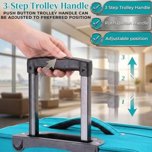 DK Luggage 26" Medium Lightweight Suitcases Expandable Trolley case with 2 Wheels DK16 (Aqua, 26" Medium) — view 4