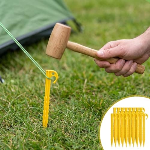 20-Pack Heavy Duty Tent Pegs, Spiral Screw-In Camping Pegs for Windy Ground, Plastic Garden Pegs for Ground Anchoring, Awning Pegs for Tents & Outdoor Setup — view 6