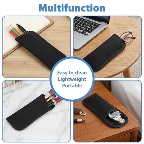 Quilax 8 Pack Soft Glasses Case for Men, EVA Material Eyeglass Cases, Black Glasses Case Fabric, Slip-In Design for Travel — view 4