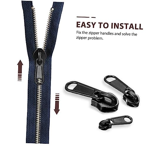 DIYEAH 36pcs Zipper Slider Replacement Kit Metal Detachable Sliders for Coats Bags Suitcases Zipper Repair Kit Quick Release Pull — view 5