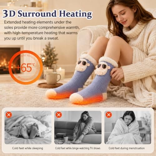 Heated Socks for Women Men, Electric Socks, Heated Socks Rechargeable — view 4