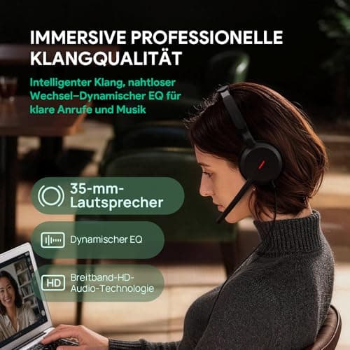 Yealink UH44 Wired USB Headset,Teams Certified,Noise-Canceling Mic,USB-C/A — view 5
