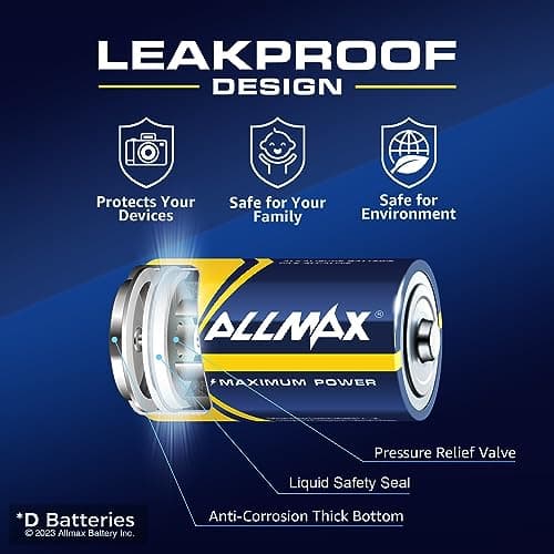 Allmax D (LR20) Maximum Power Alkaline Batteries (12 Count) – 1.5V — view 4