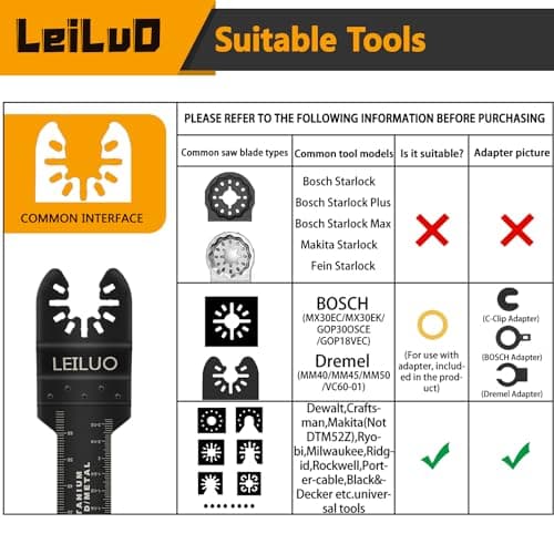 LEILUO 50Pcs Titanium Multi Tool Blades, Multitool Blade Set Bag — view 2