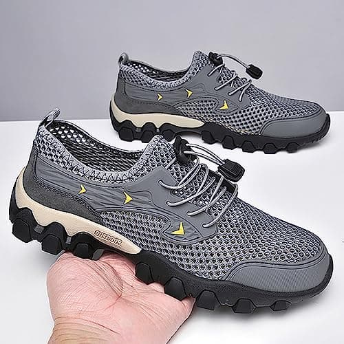 Mens Breathable Slip On Sandals Mens Trekking Shoes Breathable Climbing Trainers Comfortable Working Sneakers Outdoor Sport Sneakers Quick Dry Camping Footwear Travel Shoe Anti Slip Walking Trainers — view 6