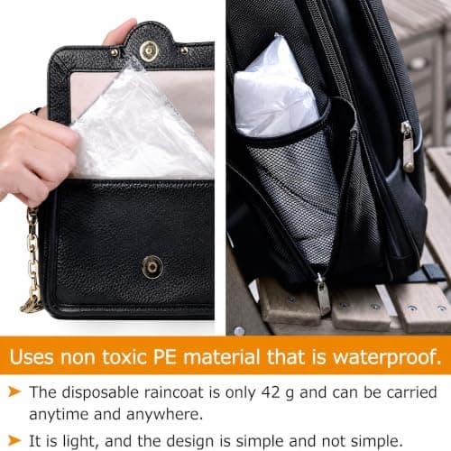 Cosowe Rain Ponchos Waterproof Adults, 5 Pack Clear Raincoats Disposable, Family Pack Festival Plastic Coats for Women Men with Sleeves Hood — view 6