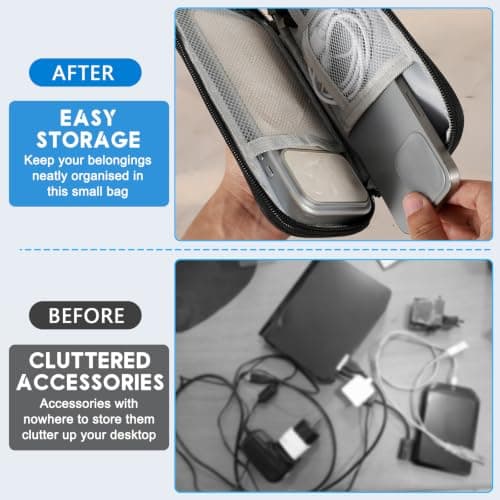 Anihet Electronics Accessories Organiser, Waterproof Travel Cable Bag Portable Essentials Organizer for Charging Cable, Flash Drive, Power Bank, USB(Black) — view 6