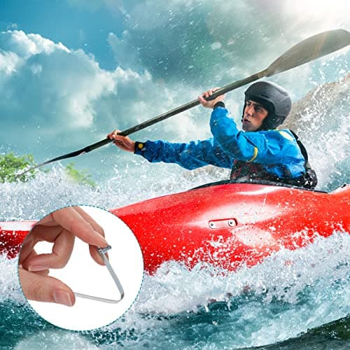 12 Pieces Tent Pole Spring Clips Push Button Spring Clip Stainless Steel Kayak Paddle Snap Clip Tube Locking Pin Clips for Kayak Paddle Camping Tent Pole 6mm — view 6