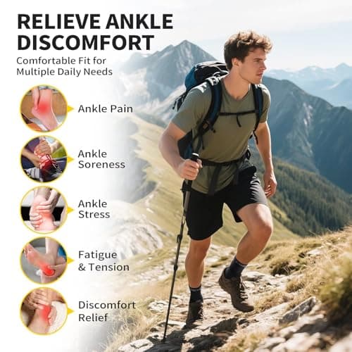 CAMBIVO 2-Pack Ankle Support, Ankle Brace with Adjustable Strap, Black, L — view 6