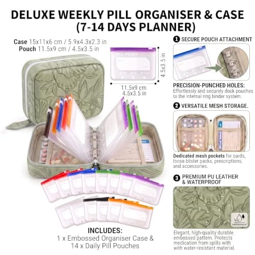 CCWORAN Waterproof Pill Pouch Travel Weekly 7-14 Day Tablet Pill Organiser — view 4